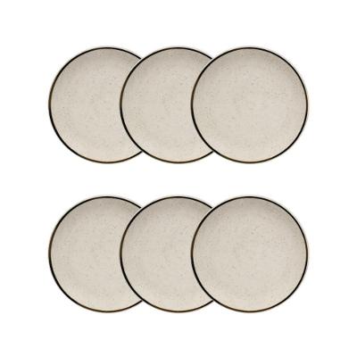 Conjunto 6 Pratos De Sobremesa 18,5cm Brisa Cerâmica Oxford