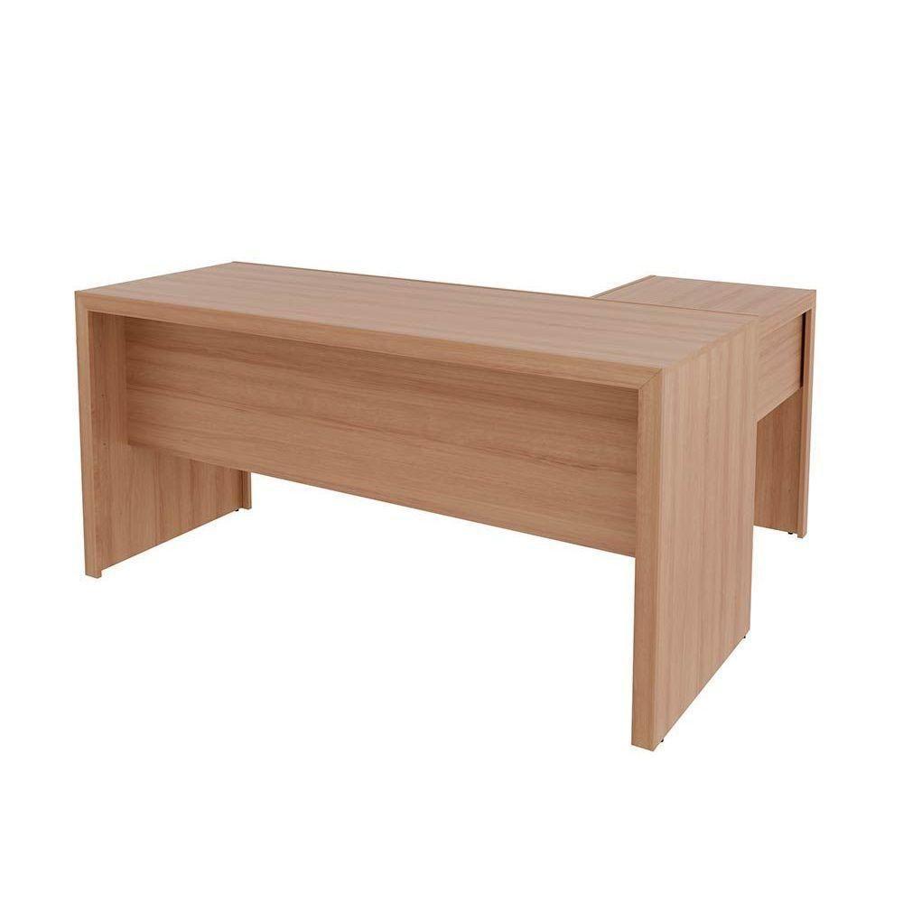 Mesa Canto p/Escritório ME4106 c/ 3 Gavetas Amêndoa - Tecno Mobili - 8