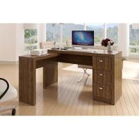 Mesa Canto p/Escritório ME4101 c/ 3 Gavetas Nogal - Tecno Mobili - 1