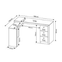 Mesa Canto p/Escritório ME4101 c/ 3 Gavetas Nogal - Tecno Mobili - 5