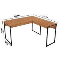 Mesa Canto P/escritório Industrial Me4157 C/ 1 Gaveta Amêndoa/preto - Tecno Mobili - 6