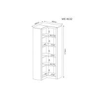 Estante Livreiro Casal Me4132 De Canto C/ 4 Prateleiras Nogal - Tecno Mobili - 2