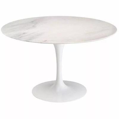 Mesa De Jantar Tulipa Saarinen Redonda 80 Cm Mármore Branco