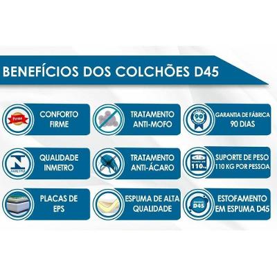 Colchão Casal D45 / EP  / Anatômico ISO 150  Mega Firme (138x188x18) - Ortobom