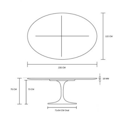 Mesa De Jantar Tulipa Oval 235X122cm Laqueada Branco