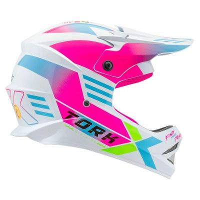 Capacete Motocross Infantil Fast Next Brilhante Pro Tork - 54 Branco/rosa