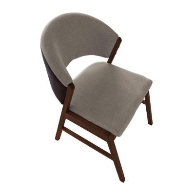 Cadeira De Jantar Madeira Maciça Débora Compose Facto Ocre Bege Linho Mel