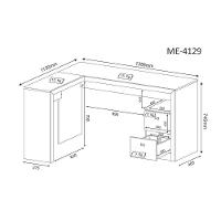 Mesa Canto p/Escritório ME4129 c/ 2 Gavetas Branco - Tecno Mobili - 3