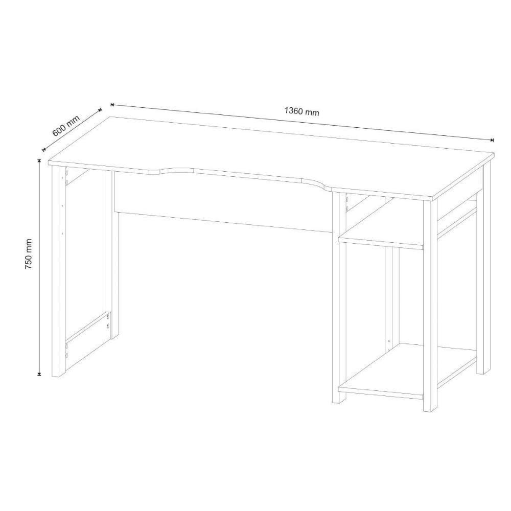 Mesa Computador Gamer  ME4152 Preto/Vermelho - Tecno Mobili - 5
