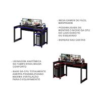 Mesa Computador Gamer  ME4152 Preto/Vermelho - Tecno Mobili - 16