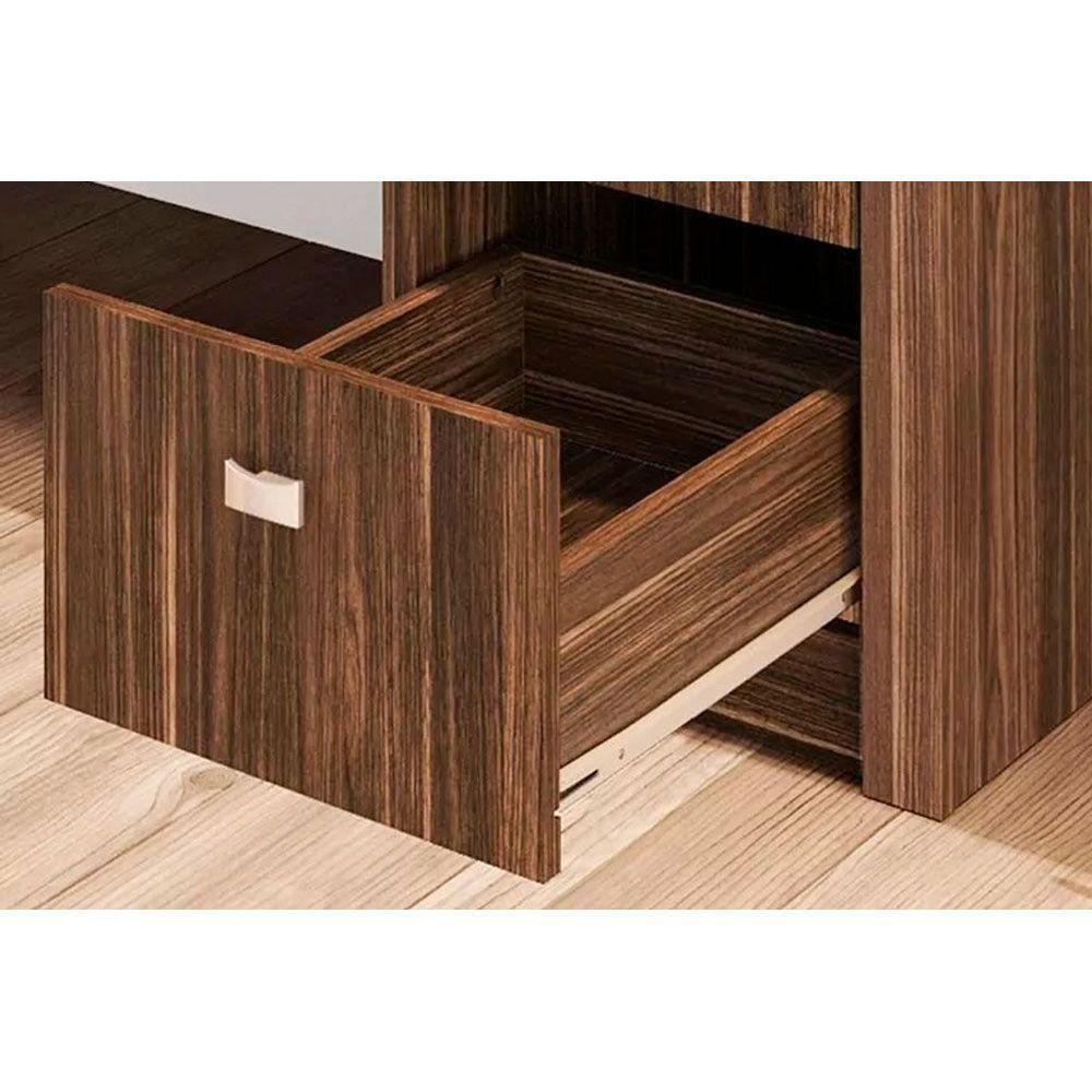 Mesa de Computador ME4102 c/ 3 Gavetas Amêndoa - Tecno Mobili - 4