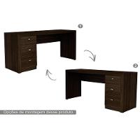 Mesa de Computador ME4102 c/ 3 Gavetas Amêndoa - Tecno Mobili - 5