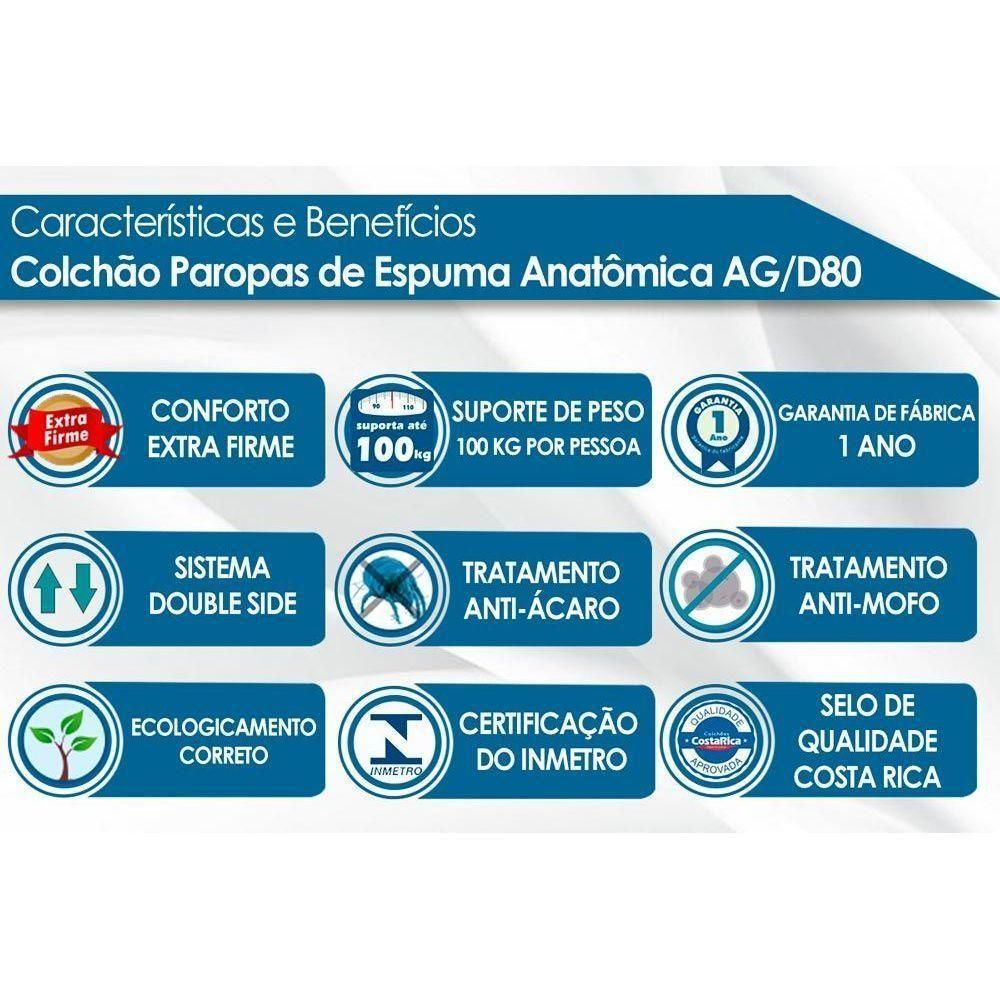 Colchão Queen Espuma Compact AG 65 / D33 /  Confort Euro Pillow Gray (158x198x26) - Paropas - 4
