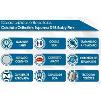 Colchão p/Berço D18 Baby Flex Infantil - 60x130x12 - Orthoflex - 2