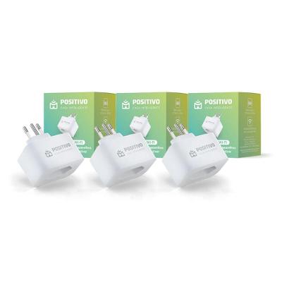 Kit 3 Smart Plug Wi-Fi Positivo Casa Inteligente - 10A - 1000W - 100/240V - Wi-Fi - Plug Padrão Brasil
