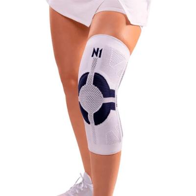 Joelheira Pro Knit 3d N1 Sport Branco E Azul Tamanho M