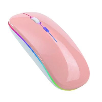 Mouse Sem Fio Recarregável Led Rgb Silencioso 2.4 Ghz Gamer Home Office Prata