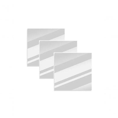 Kit Com 3 Espelhos Decorativos de Parede 550 X 550 X 3mm Prata