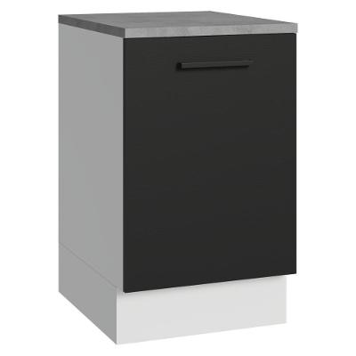 Balcão De Cozinha 50cm 1 Porta Agata Madesa Branco/preto
