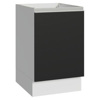 Balcão De Cozinha 50cm 1 Porta (sem Tampo) Bp Glamy Madesa Branco/preto