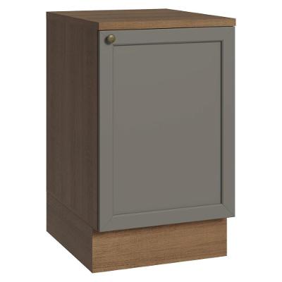 Balcão De Cozinha 50cm 1 Porta Rustic/cinza Vik Madesa Rustic/cinza
