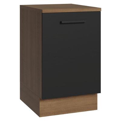 Balcão De Cozinha 50cm 1 Porta Agata Madesa Rustic/preto