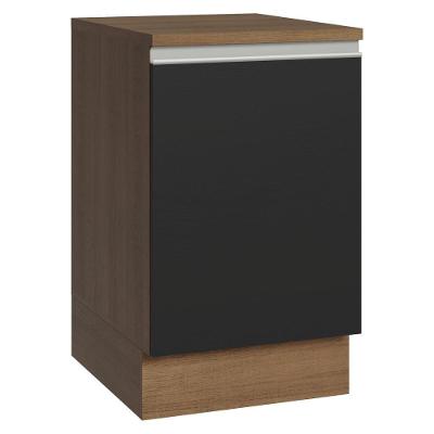 Balcão De Cozinha 50cm 1 Porta Glamy Madesa Rustic/preto