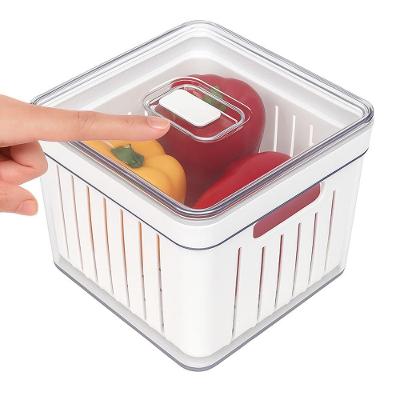 Organizador De Geladeira Plastutti Elegance Alto Quadrado Com Cesta 2,8l