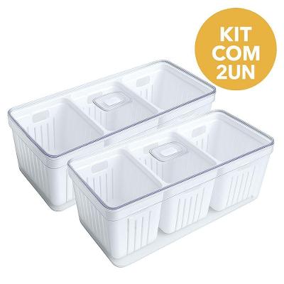 Kit 2 Organizador Plastutti Elegance Alto Ret. Com 03 Cestas 6,8l - 2un