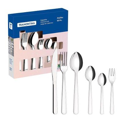 Jogo De Talheres 60 Peças Tramontina Malibu 23799017 Inox
