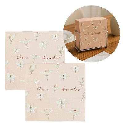 Kit Guardanapo Estampado Rosê Life Is Beautiful 33cm 40 Folhas Duplas - Tuut