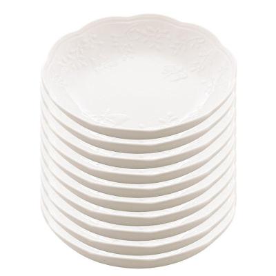 Jogo 10 Prato Fundo Branco De Porcelana New Bone Butterfly Flower Flores 21cm Lyor