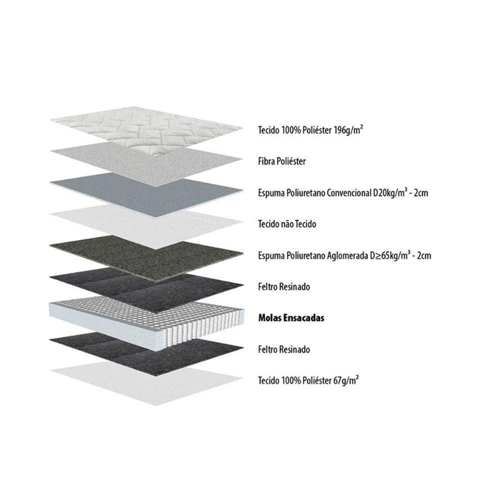 Colchão Solteirão Molas Pocket Ensacadas De Toronto (96X203X28) - Herval - 2