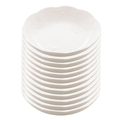 Jogo 12 Prato Fundo Branco De Porcelana New Bone Butterfly Flower Flores 21cm Lyor