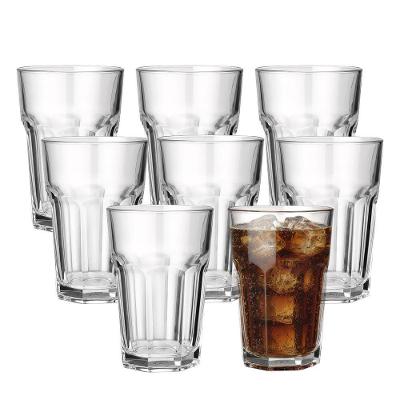 Jogo 8 Copo De Vidro Facetado Transparente água Suco 400ml Class Home