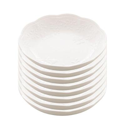 Jogo 8 Prato Fundo Branco De Porcelana New Bone Butterfly Flower Flores 21cm Lyor