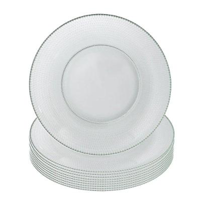 Jogo 10 Prato Raso De Vidro Gema Plus Transparente 25cm Class Home