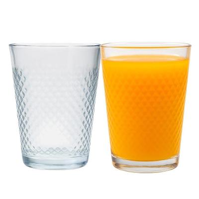 Jogo 2 Copo De Vidro 200ml Suco Refrigerante água Diamond Cut Fratelli