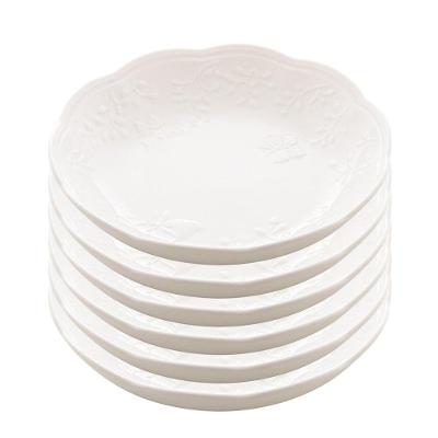 Jogo 6 Prato Fundo Branco De Porcelana New Bone Butterfly Flower Flores 21cm Lyor