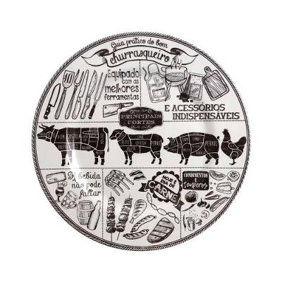Prato Sobremesa De Cerâmica Churrasco Alleanza 20,5cm