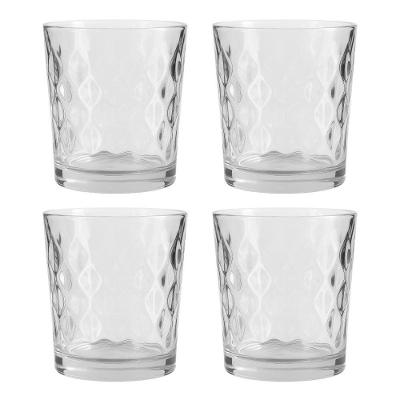 Jogo 4 Copo De Vidro Transparente Para Whisky Diamond 360ml Em Casa Tem
