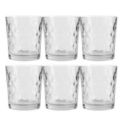 Jogo 6 Copo De Vidro Transparente Para Whisky Diamond 360ml Em Casa Tem