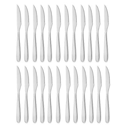 Jogo 24 Facas Aço Inox Prata Em Casa Tem Linha Bronze