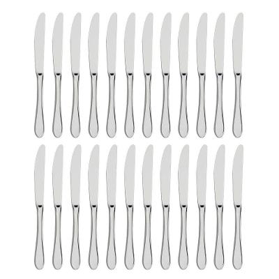 Jogo 24 De Facas De Sobremesa Aço Inox Prata Em Casa Tem 18,5cm