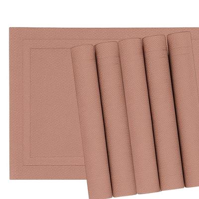 Jogo 6 Lugar Americano Retangular Mesa Pvc Rose Executivo 30x45cm Em Casa Tem