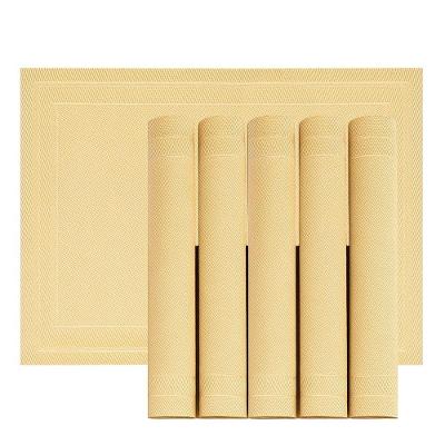 Jogo 6 Lugar Americano Retangular Mesa Pvc Dourado Executivo 30x45cm Em Casa Tem