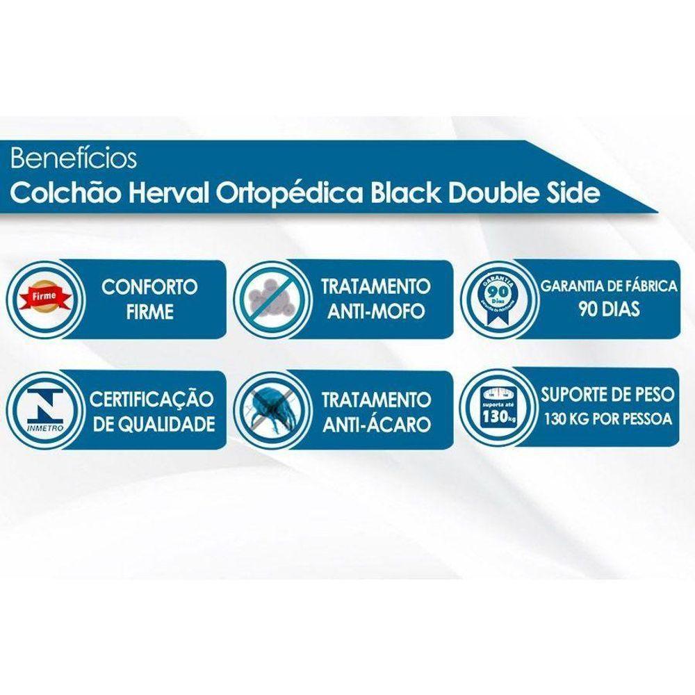 Colchão Solteiro Ortopédico D28 / AG 65 Black Double Face (78x188x17) - Herval - 7