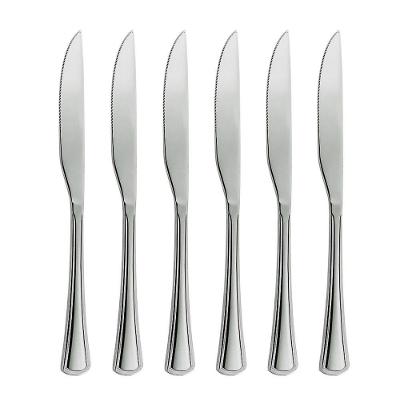 Jogo 6 Facas De Mesa Aço Inox Cor Prata Linha Silver Em Casa Tem