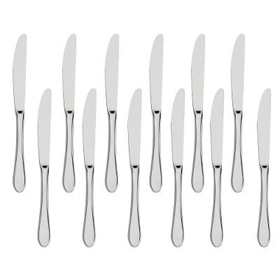 Jogo 12 De Facas De Sobremesa Aço Inox Prata Em Casa Tem 18,5cm