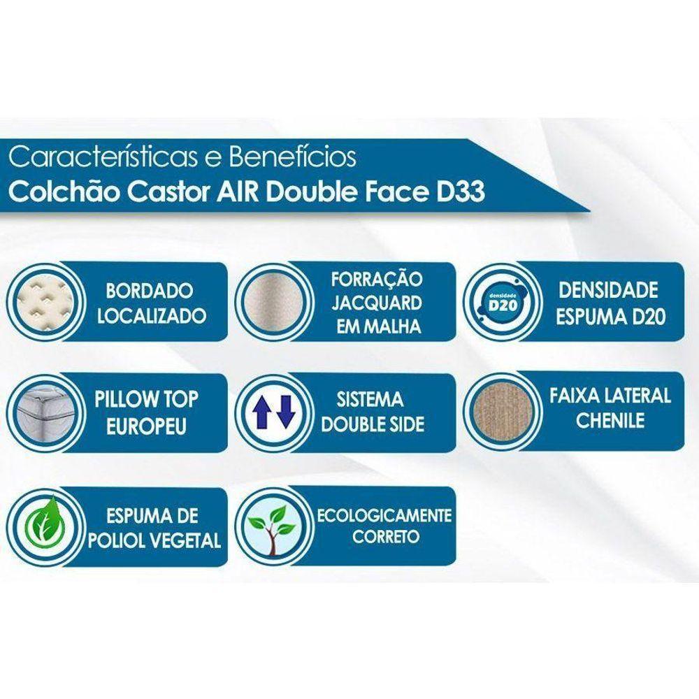 Colchão Queen Espuma D33 Black White Euro Pillow Double Face (158x198x25) - Castor - 2